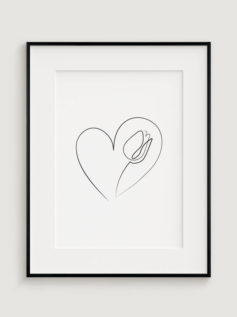 Elegant Heart with Tulip