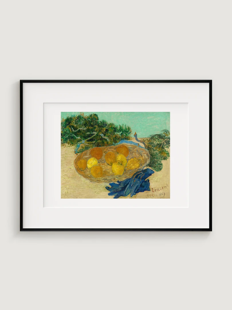 Still Life of Oranges and Lemons with Blue Gloves, Vincent van Gogh, 1889