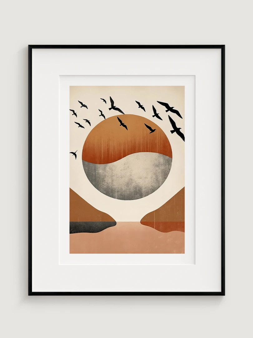 Abstract Landscape with Birds