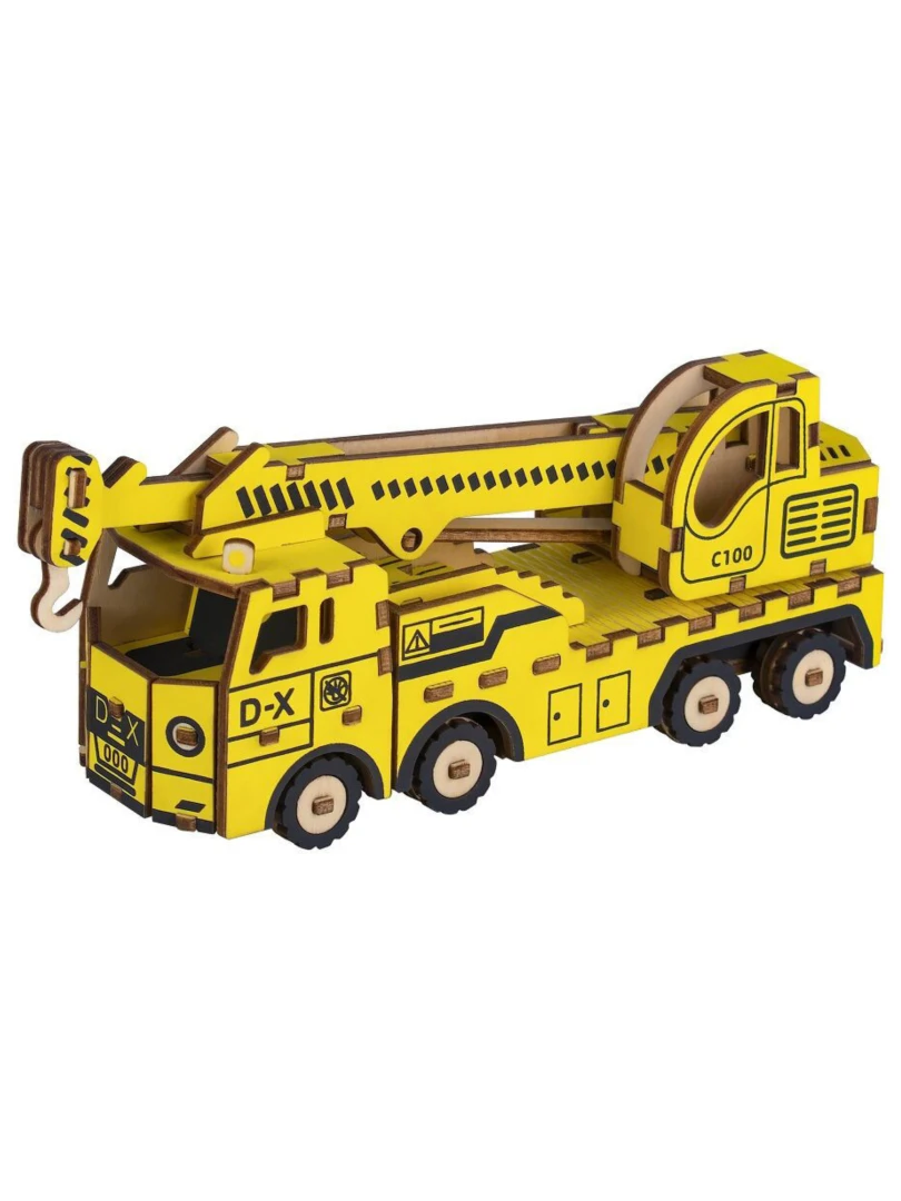 Drevené 3D puzzle Žeriavové vozidlo