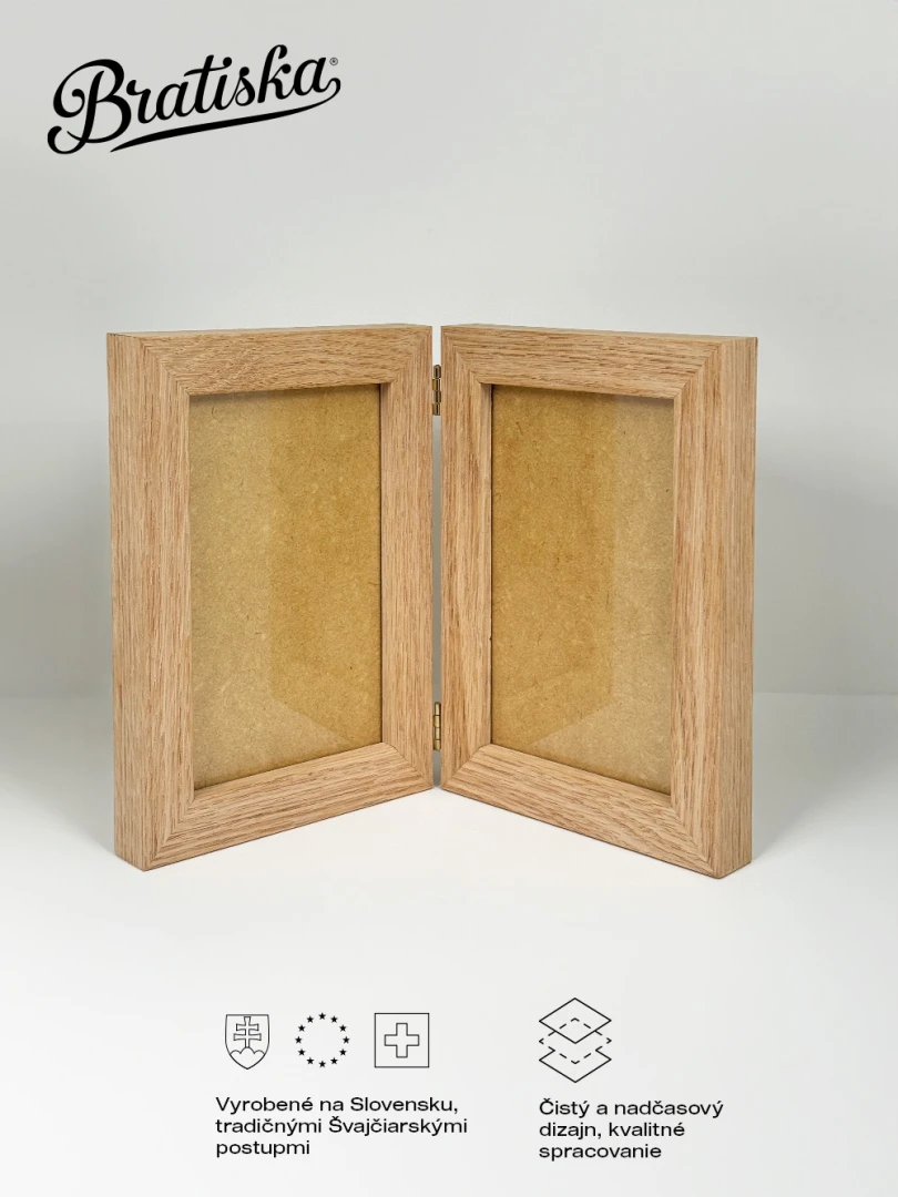 Dvojité drevené fotorámy 10x15cm