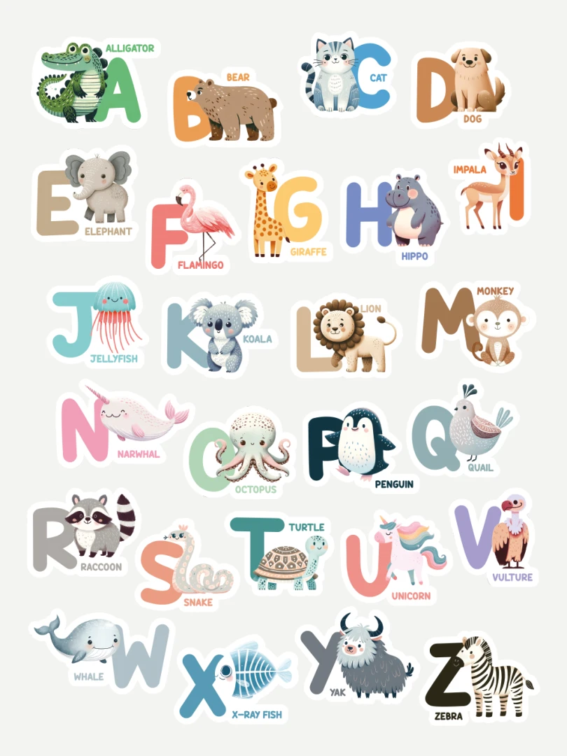 Nálepky na stenu ABECEDA