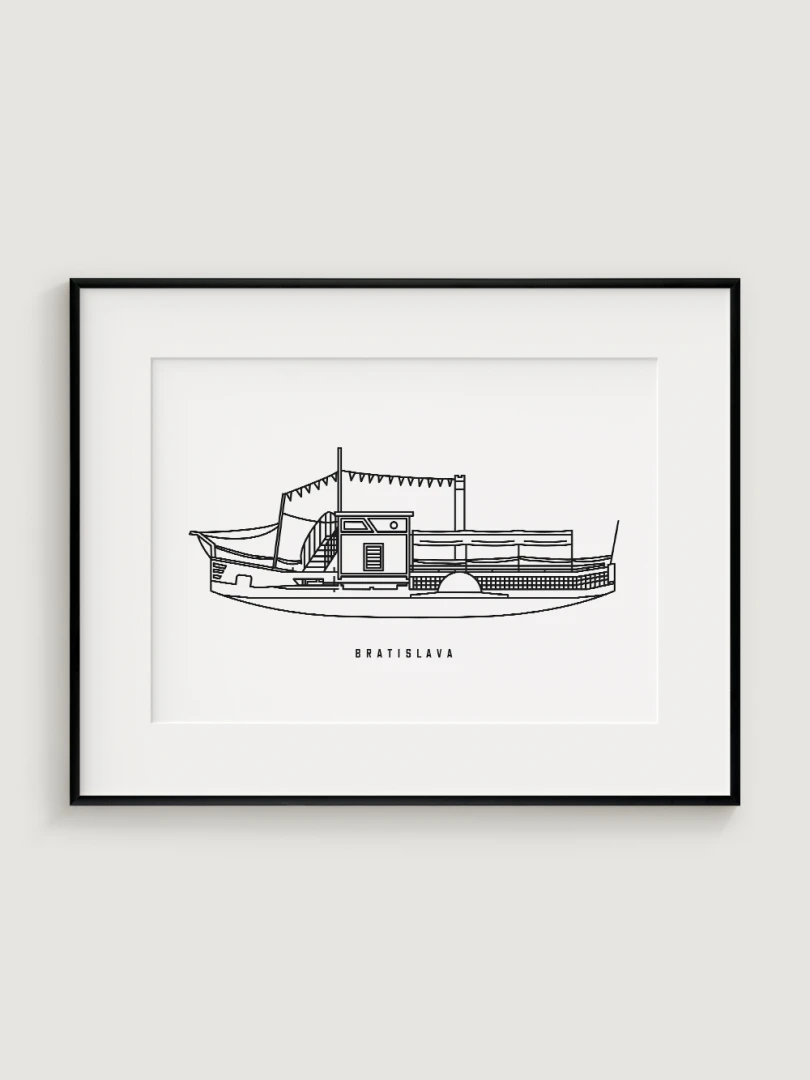 Mark Twain, Bratislava - minimalistic illustration